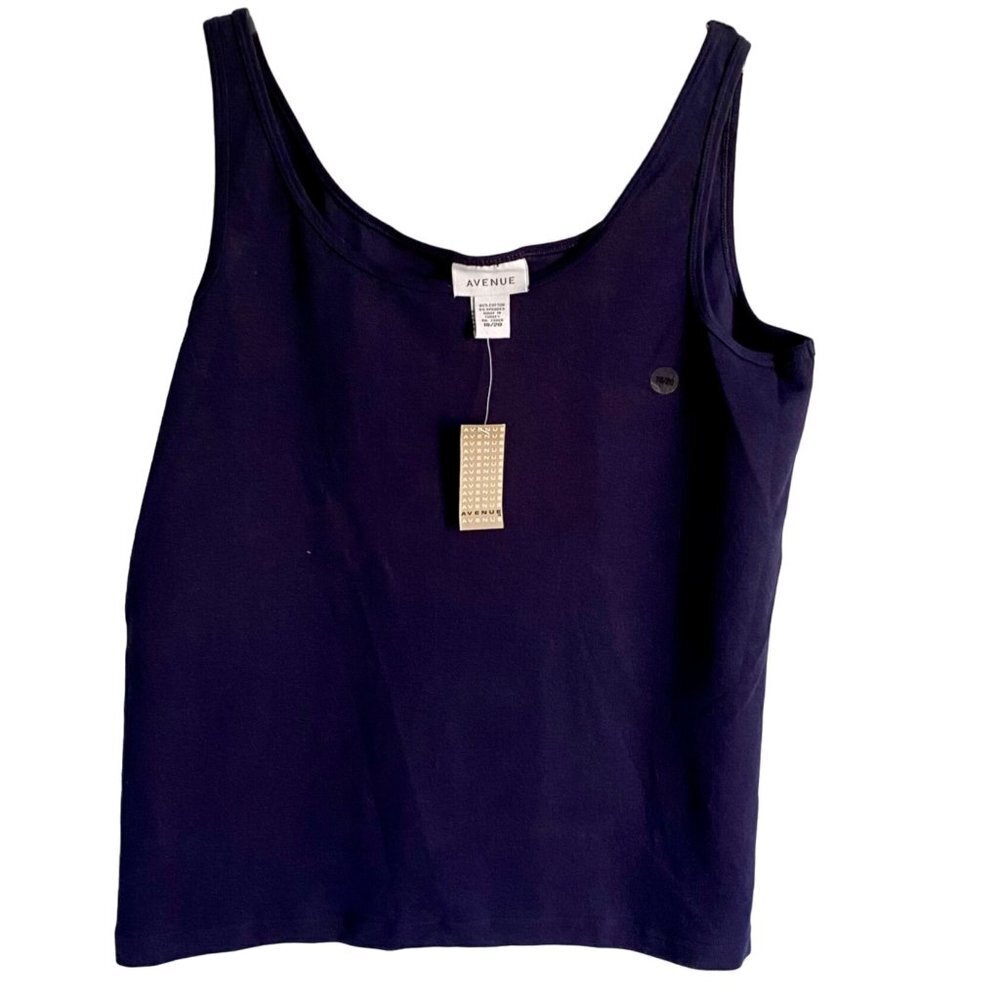 Avenue Sleeveless Tank Top Navy Blue Women's Size 18/20 NEW NWT